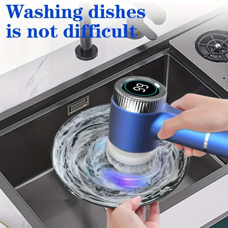 Electric Spin Scrubber - Cordless Power Cleaning Brush with 5 Swappable Heads | Grout, Shower Glass, Tile, Sinks & Oven Trays | It Does the Scrubbing So You Don't Have To