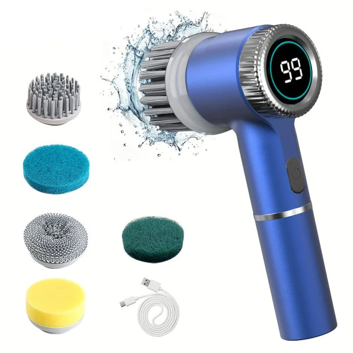 Electric Spin Scrubber - Cordless Power Cleaning Brush with 5 Swappable Heads | Grout, Shower Glass, Tile, Sinks & Oven Trays | It Does the Scrubbing So You Don't Have To