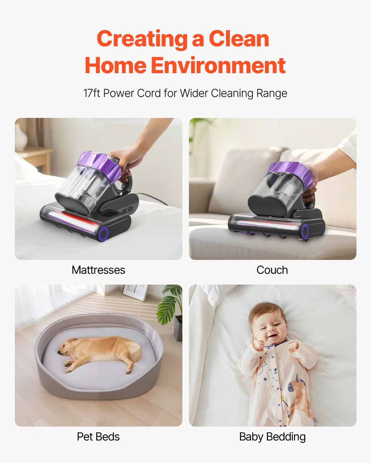 Mattress Vacuum Cleaner - 18kPa Handheld Deep Cleaner with HEPA Filter & Heated Ultrasonic Head | For Mattresses, Sofas, Car Seats & Pet Beds | See Exactly What Comes Out