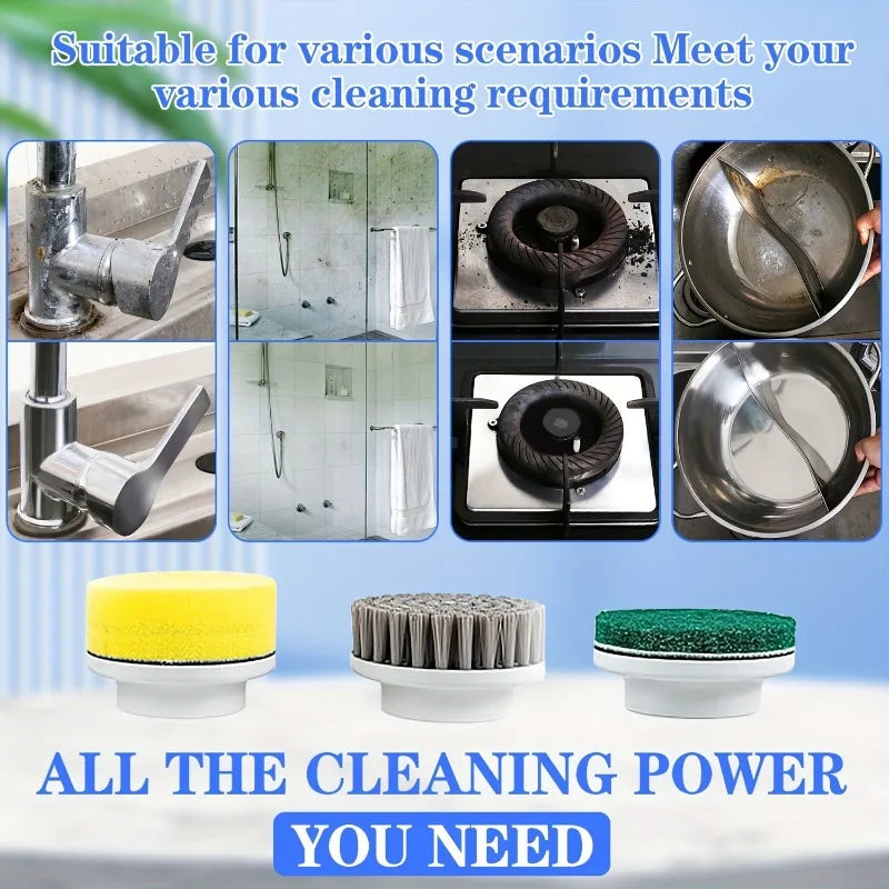 Electric Spin Scrubber - Cordless Power Cleaning Brush with 5 Swappable Heads | Grout, Shower Glass, Tile, Sinks & Oven Trays | It Does the Scrubbing So You Don't Have To