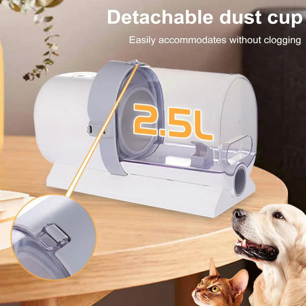 Dog Grooming Vacuum Kit - 6-in-1 Deshedding & Clipper Set with 2.5L Suction Bin | Collects Loose Hair As You Groom | Low-Noise, Built for Heavy Shedders