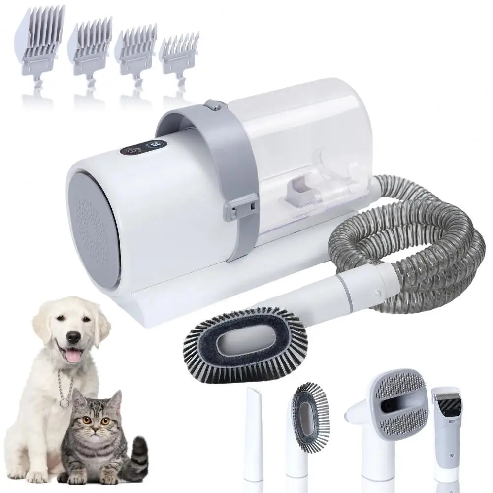 Dog Grooming Vacuum Kit - 6-in-1 Deshedding & Clipper Set with 2.5L Suction Bin | Collects Loose Hair As You Groom | Low-Noise, Built for Heavy Shedders