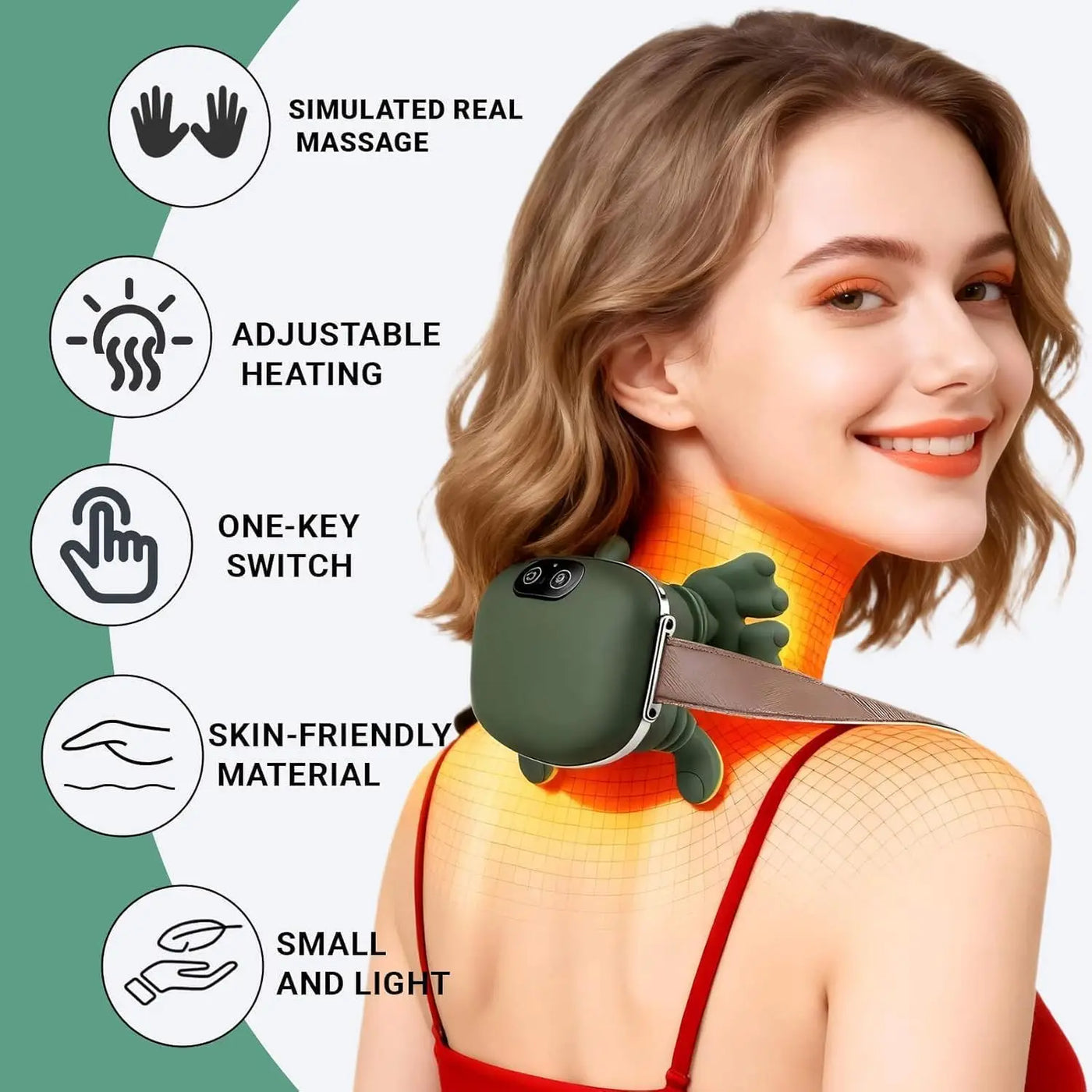 Heated Neck & Shoulder Massager - Cordless Kneading Shawl with 3 Levels & Warmth | Hands-Free at Your Desk, Sofa or Bed | Gift-Ready