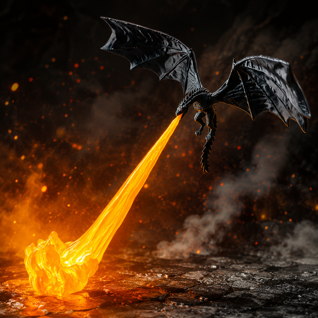 Fire-Breathing Dragon Bookshelf Statue