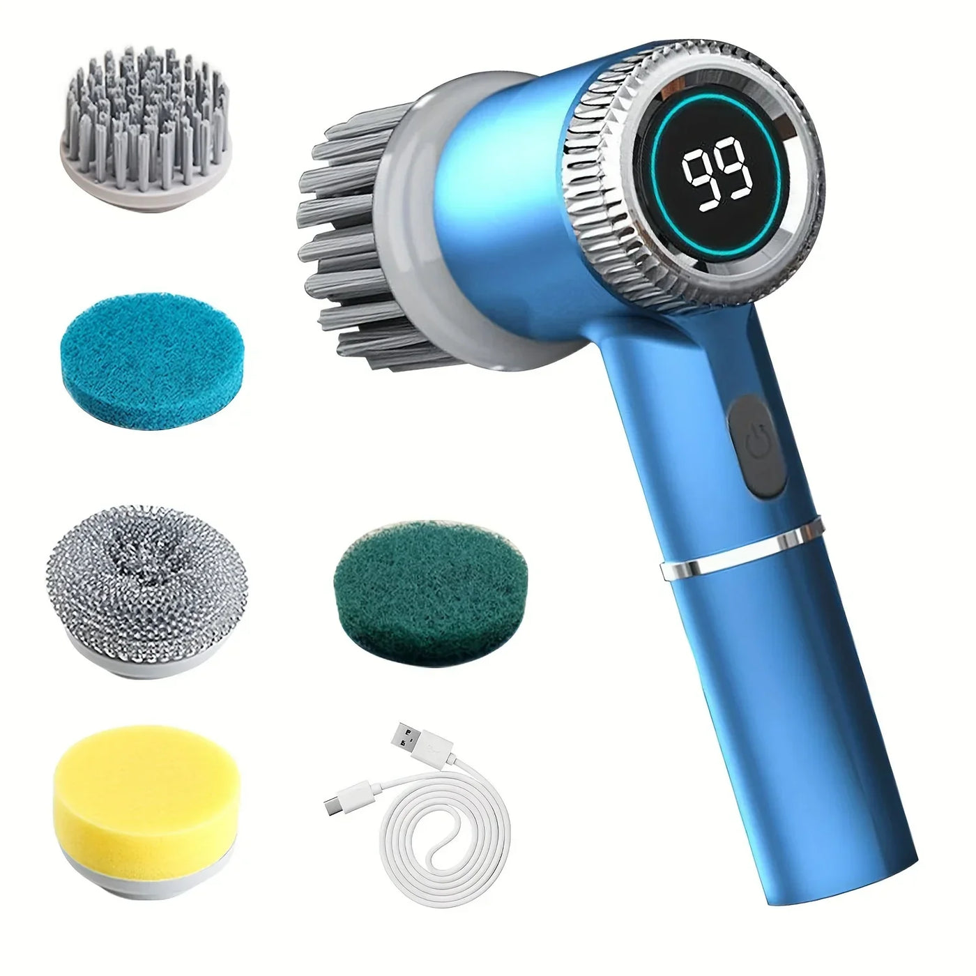 Electric Spin Scrubber - Cordless Power Cleaning Brush with 5 Swappable Heads | Grout, Shower Glass, Tile, Sinks & Oven Trays | It Does the Scrubbing So You Don't Have To